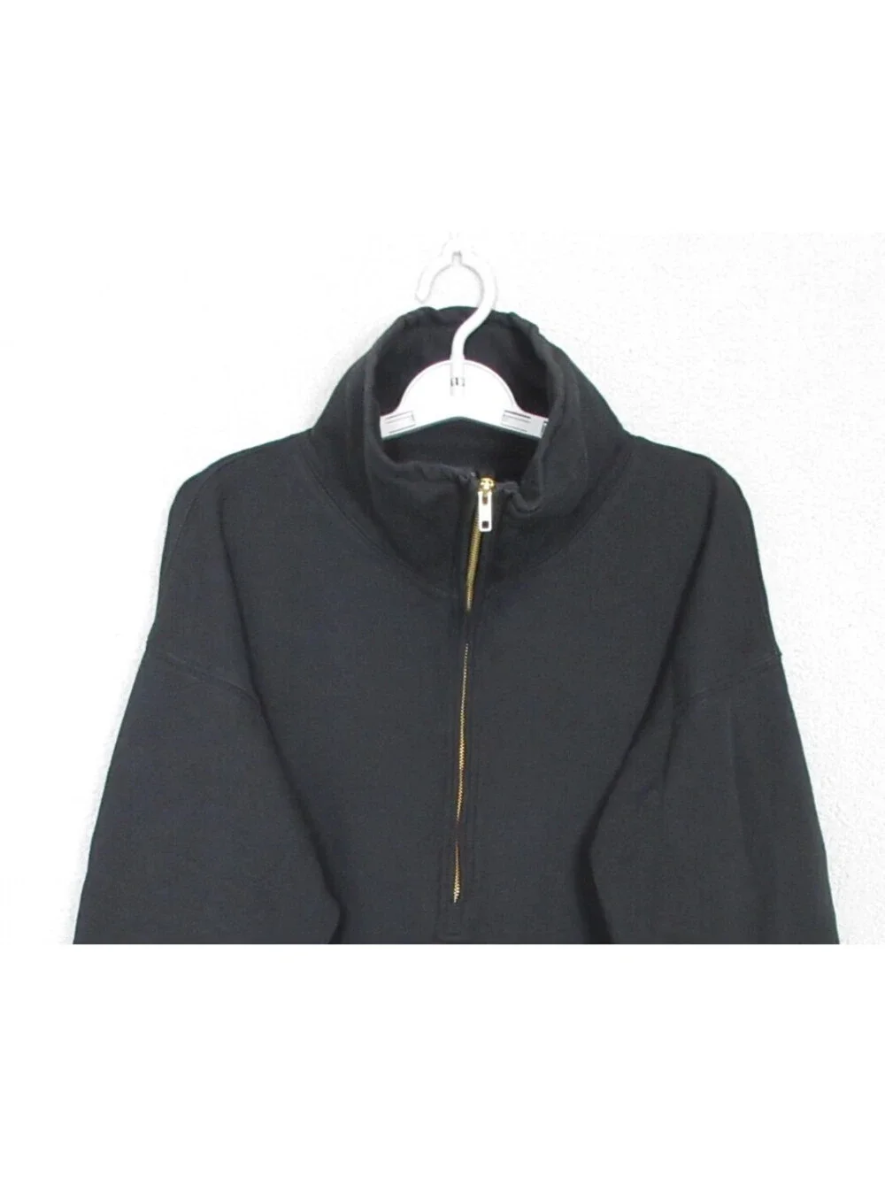 J Crew Pullover Sweatshirt Mens M Black Half Zip Heavyweight Fleece Outdoors